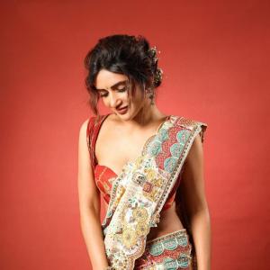 Sree Leela Stuns in Intricately Embroidered Traditional Saree | Elegant Ethnic Look