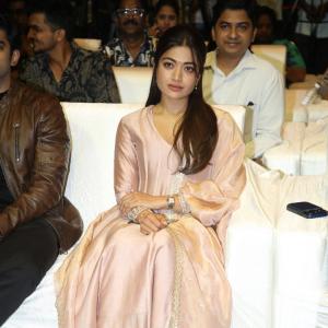 Rashmika Mandanna Looks Elegant in Soft Pink Traditional Outfit at Public Event