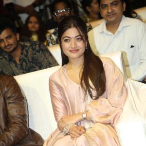 Rashmika Mandanna Looks Elegant in Soft Pink Traditional Outfit at Public Event