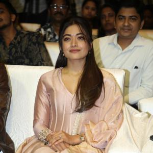 Rashmika Mandanna Looks Elegant in Soft Pink Traditional Outfit at Public Event