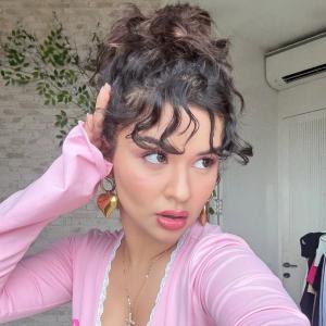 Actress Avneet Kaur in Pink Crop Top & Denim Look