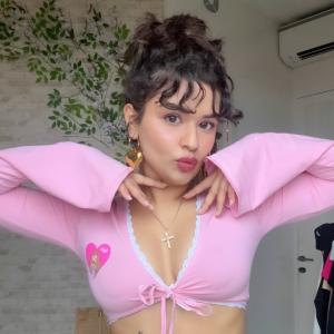 Actress Avneet Kaur in Pink Crop Top & Denim Look