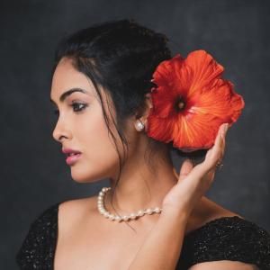 Actress Divi Stuns in Bold Black Outfit – Powerful Close-Up Portrait Photoshoot