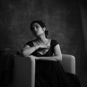 Actress Divi Stuns in Bold Black Outfit – Powerful Close-Up Portrait Photoshoot