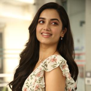 Actress Bhagyashri Borse Looks Stunning in Floral Dress Photoshoot