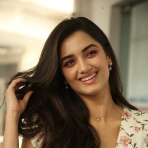 Actress Bhagyashri Borse Looks Stunning in Floral Dress Photoshoot