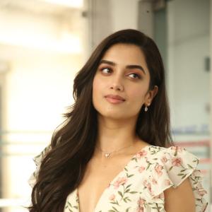 Actress Bhagyashri Borse Looks Stunning in Floral Dress Photoshoot