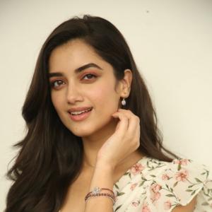 Actress Bhagyashri Borse Looks Stunning in Floral Dress Photoshoot
