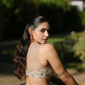 Actress Saptami Gowda Shines in Elegant Ethnic Outfit During Outdoor Photoshoot