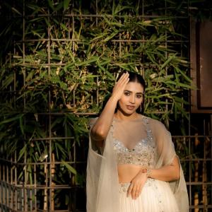 Actress Saptami Gowda Shines in Elegant Ethnic Outfit During Outdoor Photoshoot