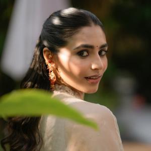 Actress Saptami Gowda Shines in Elegant Ethnic Outfit During Outdoor Photoshoot