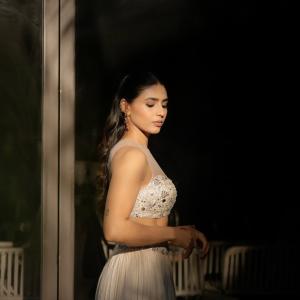 Actress Saptami Gowda Shines in Elegant Ethnic Outfit During Outdoor Photoshoot