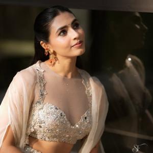 Actress Saptami Gowda Shines in Elegant Ethnic Outfit During Outdoor Photoshoot