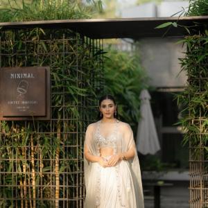 Actress Saptami Gowda Shines in Elegant Ethnic Outfit During Outdoor Photoshoot