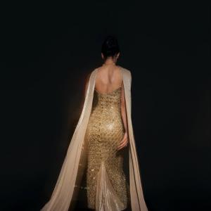 Actress Disha Patani Inspired Golden Glam Look – Stunning Red Carpet Style