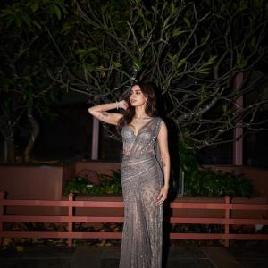 Actress Khushi Kapoor Inspired Silver Glam Look – Sparkling Evening Fashion