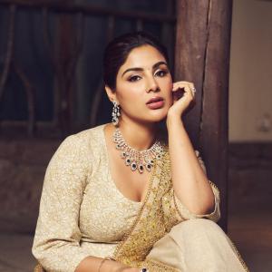 Actress Samyuktha Menon Looks Regal in Elegant Beige Traditional Ensemble