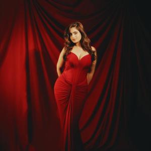Ayesha Khan Stuns in Elegant Red Gown – Glamorous Fashion Photoshoot 2025