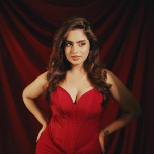 Ayesha Khan Stuns in Elegant Red Gown – Glamorous Fashion Photoshoot 2025