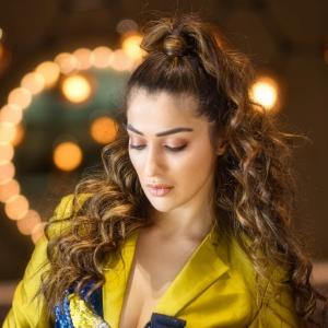 Actress Raai Laxmi Stuns in Bold Mustard Pantsuit – High Fashion Editorial Look