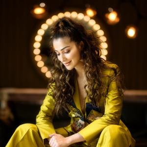 Actress Raai Laxmi Stuns in Bold Mustard Pantsuit – High Fashion Editorial Look