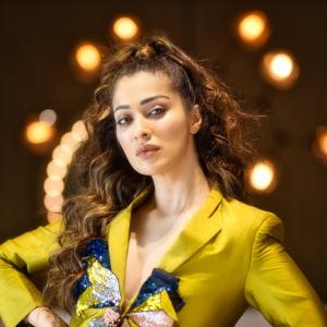 Actress Raai Laxmi Stuns in Bold Mustard Pantsuit – High Fashion Editorial Look
