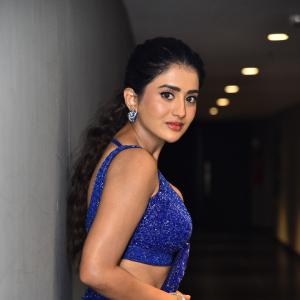 Rashi Singh Stuns in Sequined Blue Saree