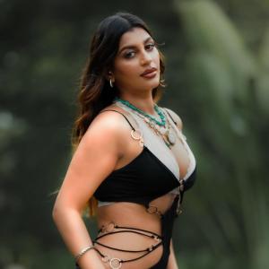 Yashika Anand Stuns in Bold Black Cut-Out Dress