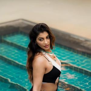 Yashika Anand Stuns in Bold Black Cut-Out Dress