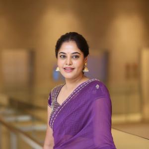 Bindhu Madhavi Elegant Look in Purple Saree | Traditional Indoor Portrait