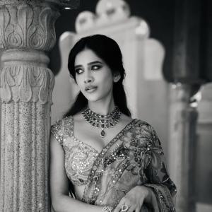 Nabha Natesh Inspired Elegant Saree Look with Royal Indian Aesthetic