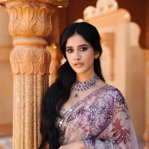 Nabha Natesh Inspired Elegant Saree Look with Royal Indian Aesthetic