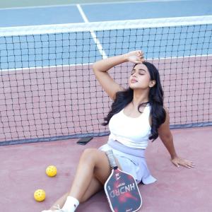 Rittikka Chakraborty Stuns in Sporty-Chic Tennis Court Look with Modern Elegance