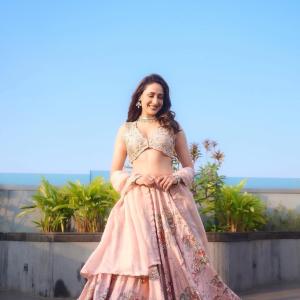Pragya Jaiswal Stuns in Peach Lehenga Outdoor Photoshoot