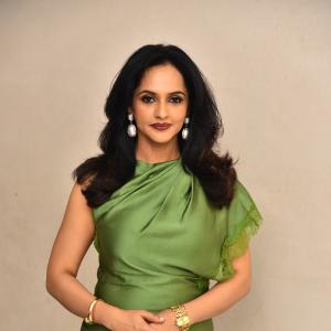 Jyoti Poorvaj Stuns in Elegant Green Satin Gown Photoshoot
