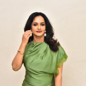 Jyoti Poorvaj Stuns in Elegant Green Satin Gown Photoshoot