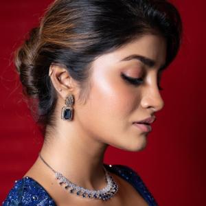 Dimple Hayathi in Stunning Blue Outfit: A Portrait of Elegance