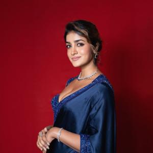 Dimple Hayathi in Stunning Blue Outfit: A Portrait of Elegance