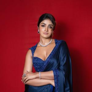 Dimple Hayathi in Stunning Blue Outfit: A Portrait of Elegance