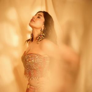 Nabha Natesh in Elegant Orange Lehenga Choli: A Portrait of Grace