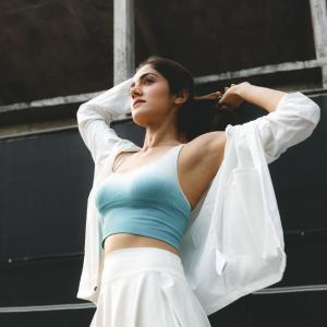 Simran Choudhary in Sporty Look on Tennis Court: Confidence and Style