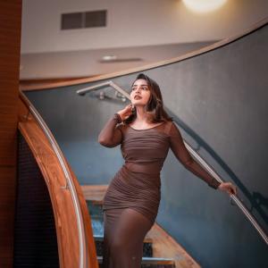 Actress Ananya Nagalla in Stylish Brown Dress: Graceful and Confident Look