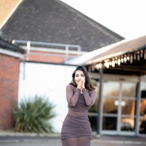 Actress Ananya Nagalla in Stylish Brown Dress: Graceful and Confident Look