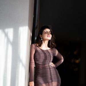 Actress Ananya Nagalla in Stylish Brown Dress: Graceful and Confident Look