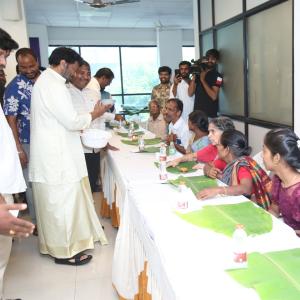 Chiranjeevi Attends Ram Charan Birthday Celebrations at Blood Bank - Event Stills