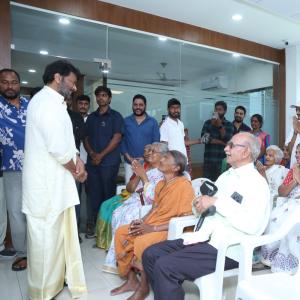 Chiranjeevi Attends Ram Charan Birthday Celebrations at Blood Bank - Event Stills