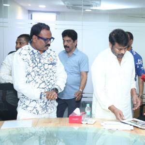 Chiranjeevi Attends Ram Charan Birthday Celebrations at Blood Bank - Event Stills