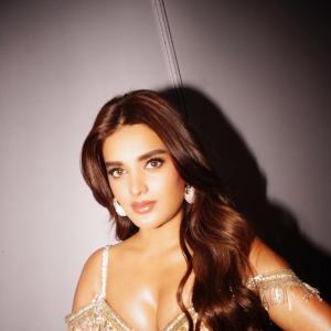 Nidhhi Agerwal Stunning in a Glamorous Glittering Gown