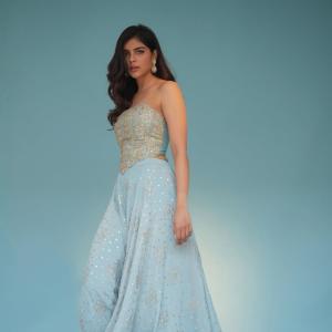 Kalyani Priyadarshan Stuns in Elegant Light Blue Lehenga Look