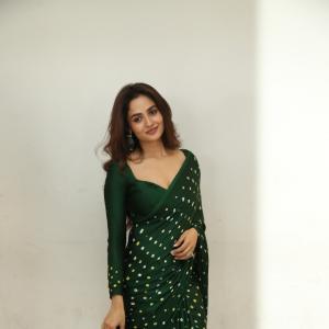 Teju Aswini Stuns in Elegant Green Traditional Outfit with Graceful Style